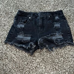 Wild Fable, black ripped, high wasted shorts
